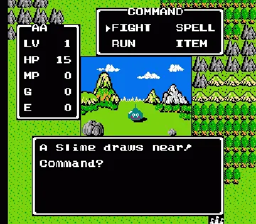 Dragon Warrior (USA) (Rev 1) screen shot game playing